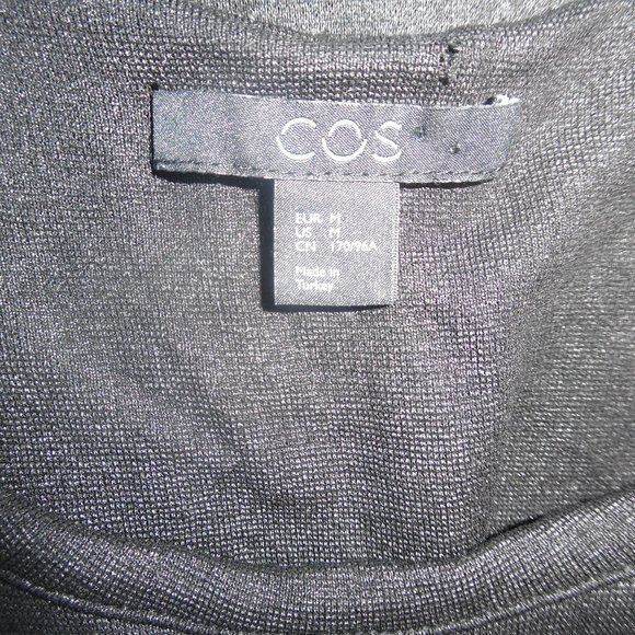 COS Shimmer High Low Raw Edge Jersey‎ Black Casual Cocktail Dress - Picture 12 of 13